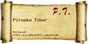 Piroska Tibor névjegykártya